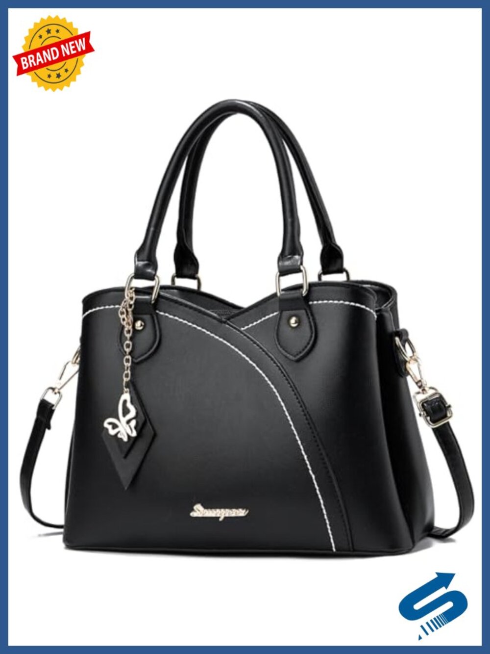 Satchel Shoulder Handbag Tote for Women Faux Leather Zipper
